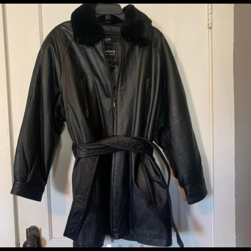 Wilson’s leather jacket with faux fur collar